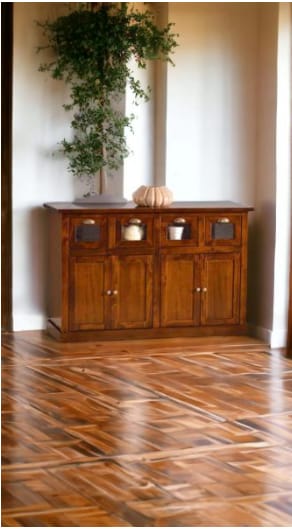 Credenza quattro porte quattro cassetti noce arte povera