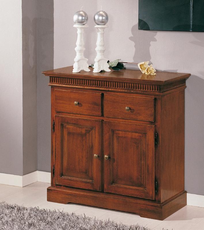 Credenzina porta TV 2 porte 2 cassetti Finitura noce