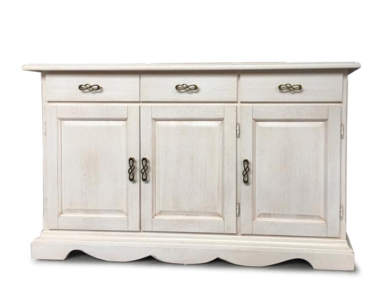 CREDENZA 3 PORTE FINITURA BIANCO INVECCHIATO