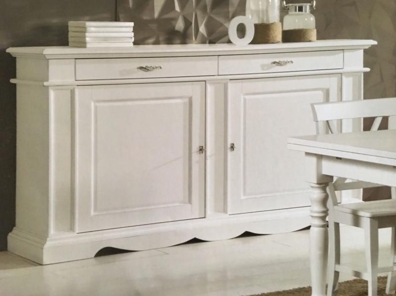 CREDENZA 2 PORTE 2 CASSETTI FINITURA IN BIANCO OPACO