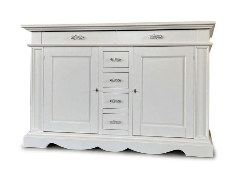 CREDENZA 2 PORTE 6 CASSETTI FINITURA BIANCO OPACO