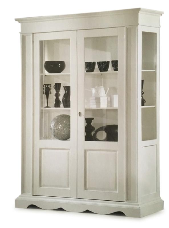 VETRINA LIBRERIA 2 PORTE FINITURA BIANCO OPACO