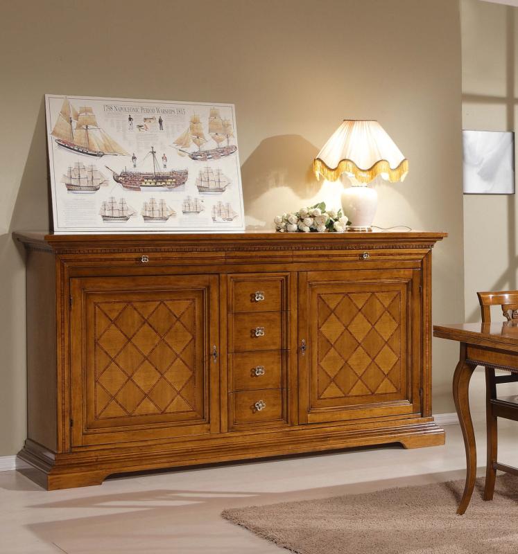 CREDENZONE 2 PORTE 4 CASSETTI CON FINITURA BASSANO