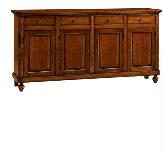Credenza Quattro porte Napoletana in noce arte povera