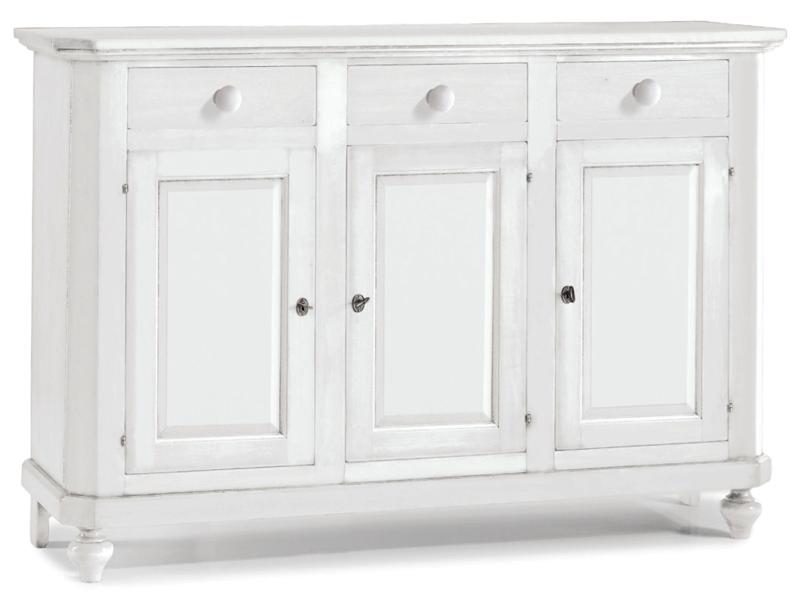 Credenza tre porte Napoletana  bianco opaco