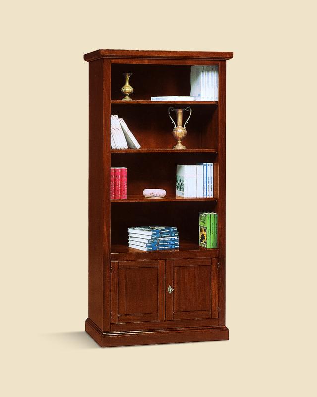 Libreria due porte in legno noce arte povera