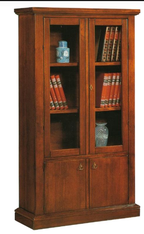 Libreria due porte in legno noce arte povera A
