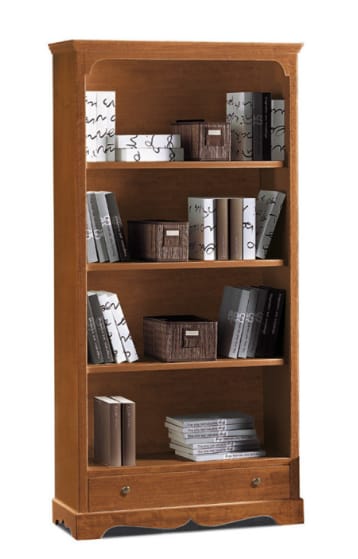 Libreria con cassetto in noce arte povera