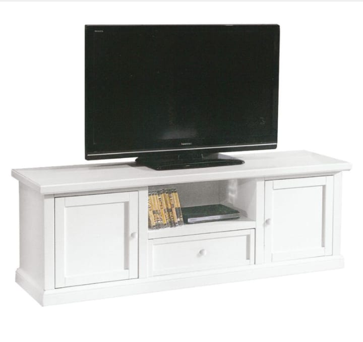 Porta Tv due porte un cassetto  bianco opaco