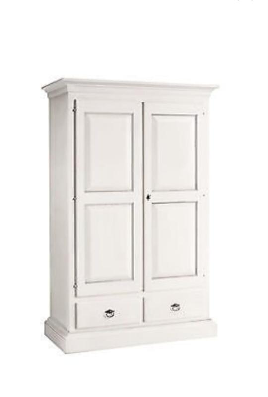 Armadio due porte  due cassetti bianco opaco